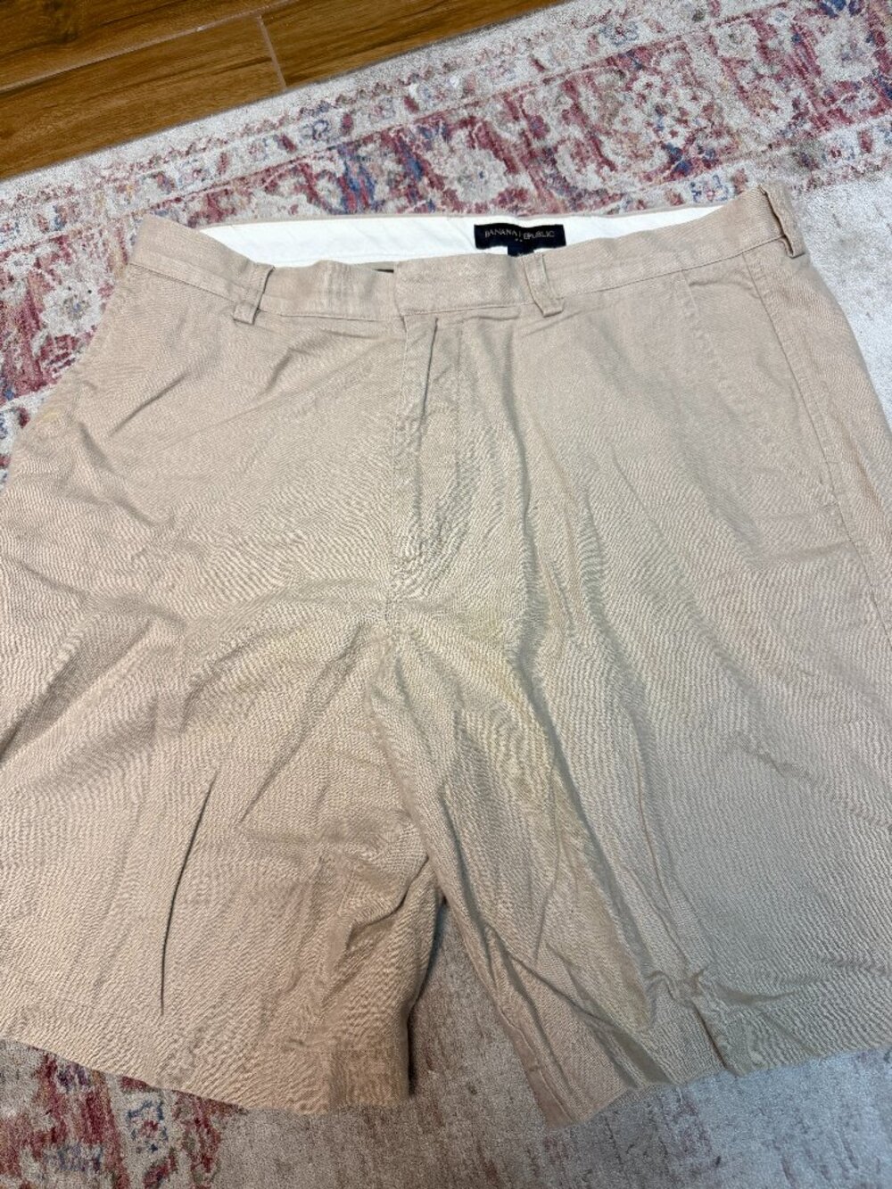 Banana Republic Men's Light Tan Linen Shorts Size 36 In Great Shape!!